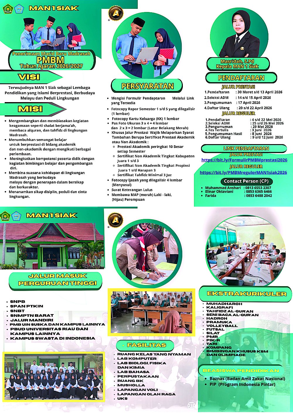 Penerimaan Murid baru Madrasah(PMBM) MAN 1 Siak Tahun 2026/2027