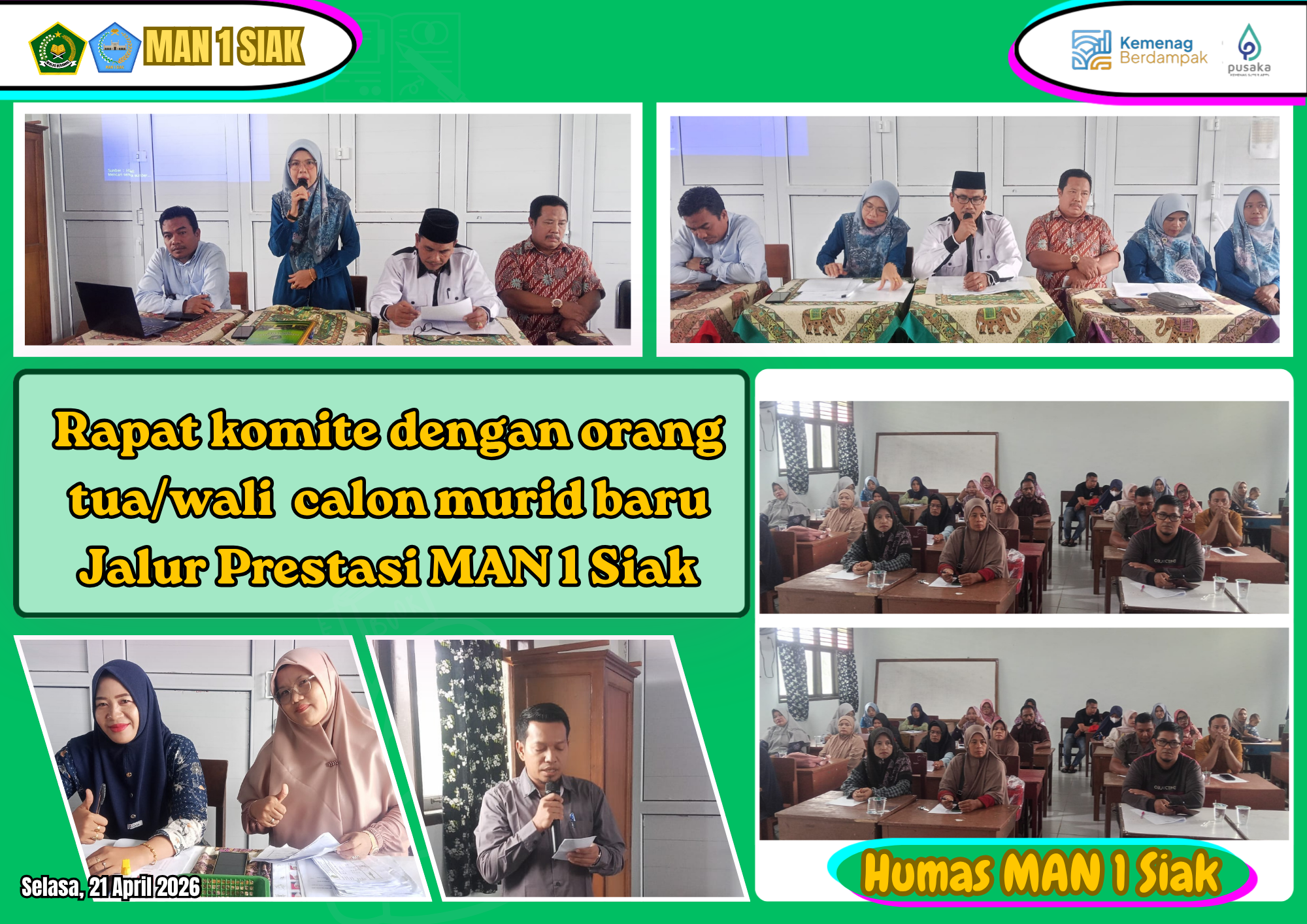 MAN 1 Siak Gelar Rapat Komite Bersama Calon Orang Tua Murid Jalur Prestasi