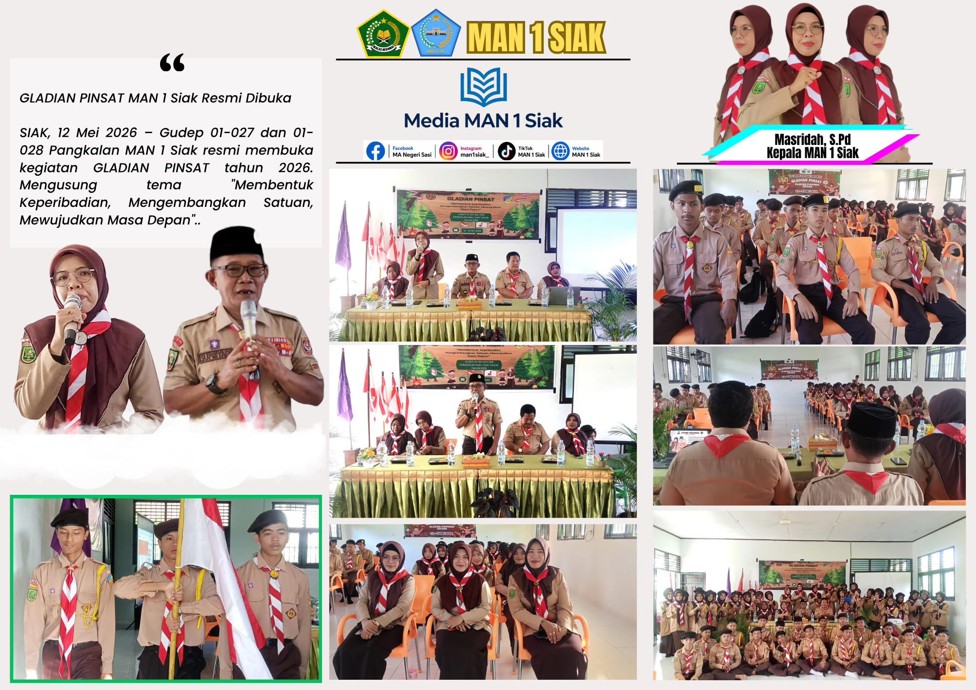 Pembukaan Gladian Pimpinan Satuan Gerakan Pramuka MAN 1 Siak Berlangsung Khidmat