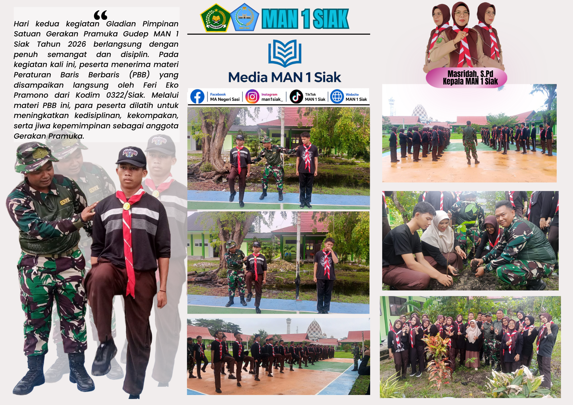 Hari Kedua Gladian Pimpinan Satuan Gerakan Pramuka MAN 1 Siak Tahun 2026 Berlangsung Penuh Semangat